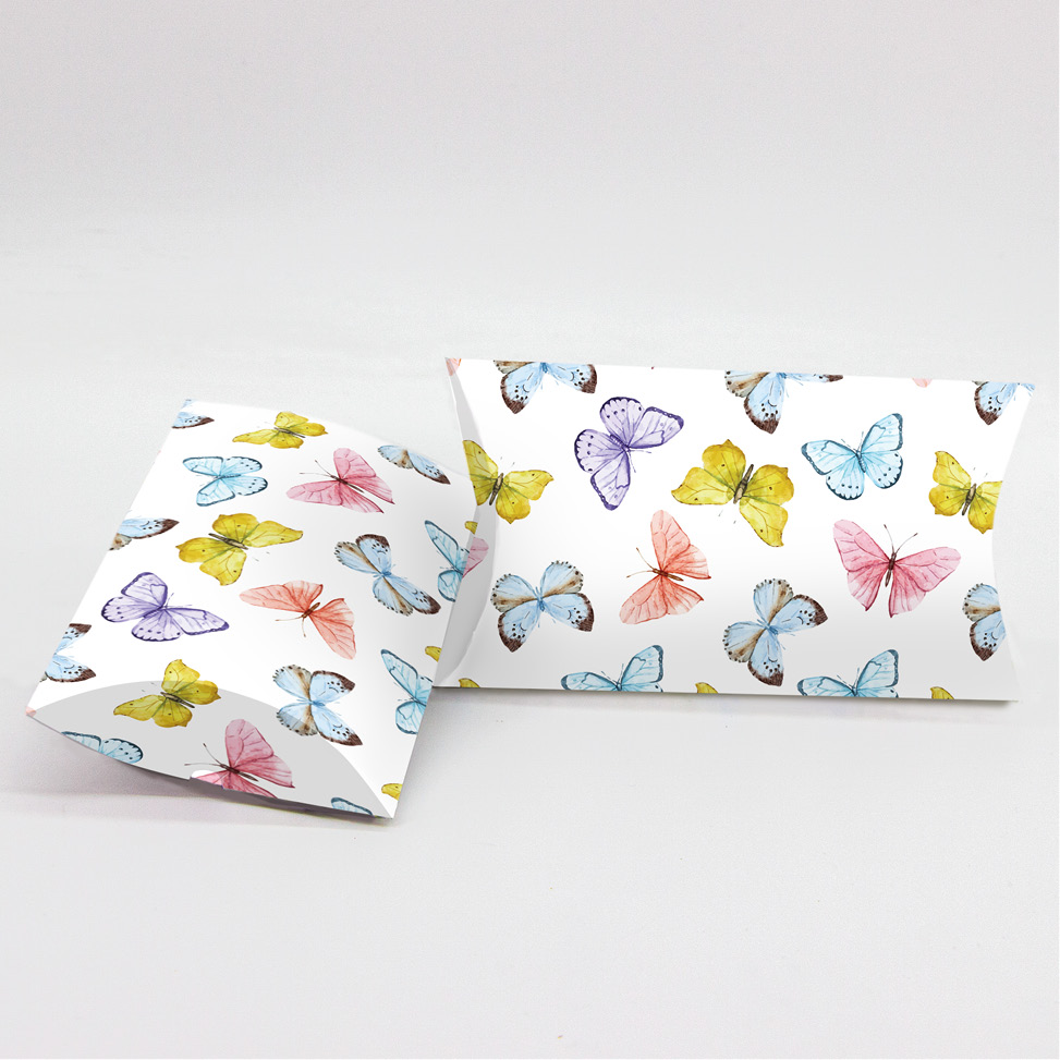 Κουτί Pillow Box 3x8x13cm τυπωμένο με ταπετσαρία από πεταλούδες