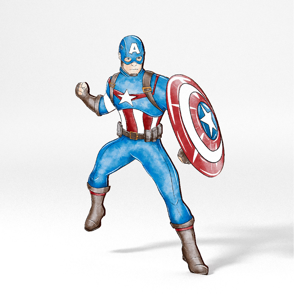 Captain America Υπέρ ήρωας (ξύλινη φιγούρα)