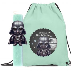 Αρωματική λαμπάδα με ξύλινη φιγούρα & δώρο backpack Star Wars – Darth Vader