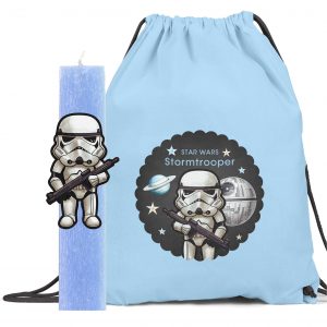 Αρωματική λαμπάδα με ξύλινη φιγούρα & δώρο backpack Star Wars – Stormtrooper