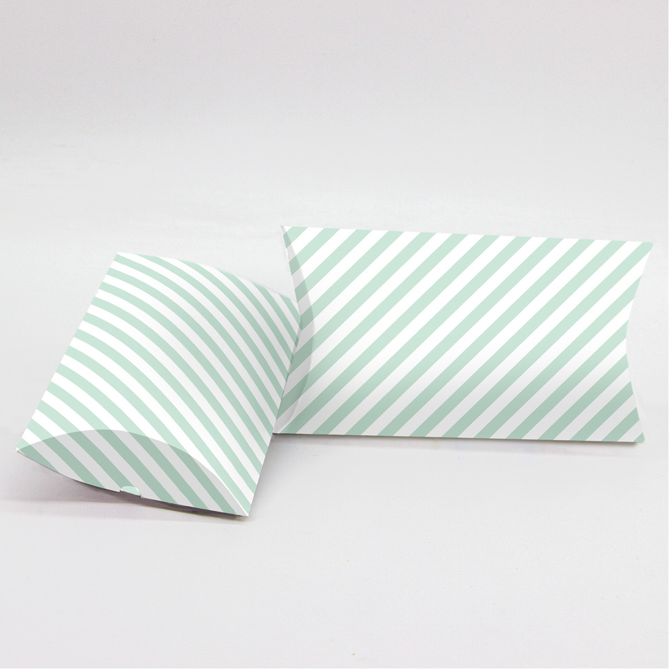 Κουτί Pillow Box 3x8x13cm με τυπωμένο βεραμάν λοξή ρίγα