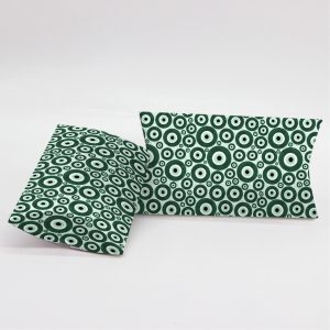 Κουτί Pillow Box 3x8x13cm τυπωμένο με ταπετσαρία πράσινα ματάκια