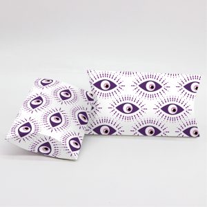 Κουτί Pillow Box 3x8x13cm τυπωμένο με ταπετσαρία μωβ ματάκια