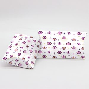 Κουτί Pillow Box 3x8x13cm τυπωμένο με ταπετσαρία μωβ ματάκια