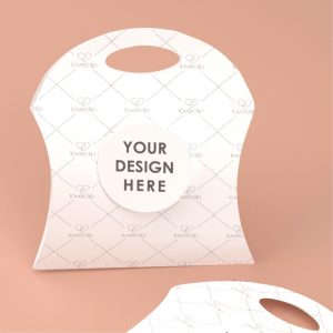 Μπομπονιέρα Τυπωμένο κουτί Pillowbag & θεματική ετικέτα craftie