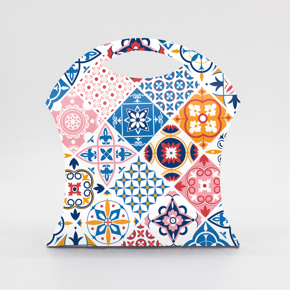 Κουτί Pillowbag 4x11X17cm τυπωμένο με ταπετσαρία από πλακάκια azulejos