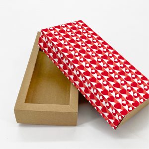 Συρταρωτό κουτί 11x24cm & καπάκι με εκτυπωμένη valentine ταπετσαρία