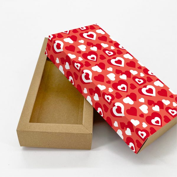 Συρταρωτό κουτί 11x24cm & καπάκι με εκτυπωμένη valentine ταπετσαρία