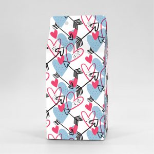 Κουτί Milkbox 8x8X16cm τυπωμένο με ταπετσαρία valentine