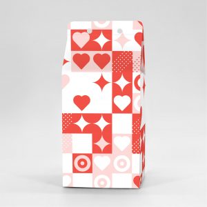 Κουτί Milkbox 8x8X16cm τυπωμένο με ταπετσαρία valentine