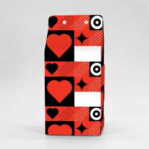 Κουτί Milkbox 8x8X16cm τυπωμένο με ταπετσαρία valentine