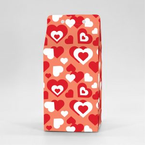 Κουτί Milkbox 8x8X16cm τυπωμένο με ταπετσαρία valentine