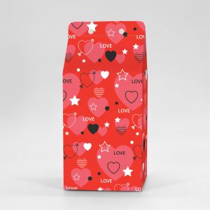 Κουτί Milkbox 8x8X16cm τυπωμένο με ταπετσαρία valentine