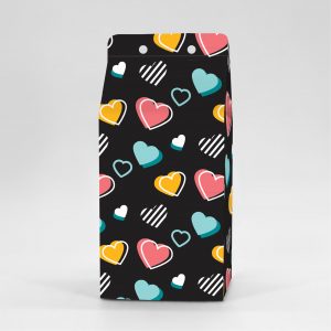 Κουτί Milkbox 8x8X16cm τυπωμένο με ταπετσαρία valentine