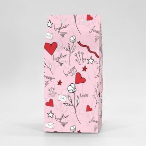 Κουτί Milkbox 8x8X16cm τυπωμένο με ταπετσαρία valentine