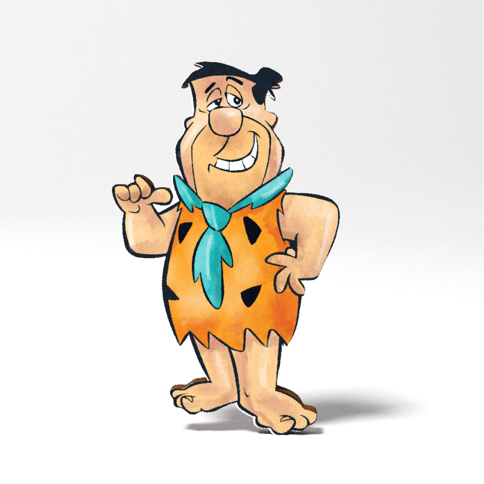 Ο μπαμπάς Fred από την παιδική σειρά Flintstones (ξύλινη φιγούρα)